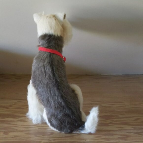 Schnauzer dog décor figurine with soft fur - Picture 5 of 6